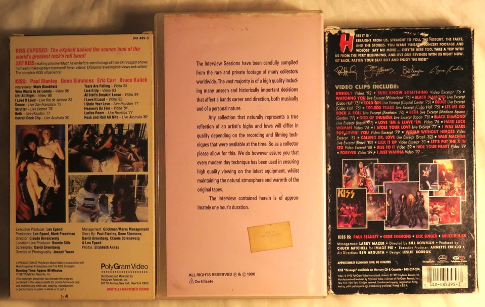 3 Rock VHS Lot KISS ACE FREHLEY Exposed/Interview Sessions/X-Treme Close TESTED - Image 2 of 4