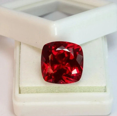 Natural Blood Red Ruby 12.08 Ct Cushion Cut Faceted Certified Loose Gemstone