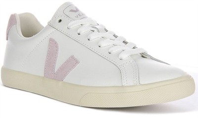 VEJA Esplar Logo Smooth Lederschuhe Damen Trainer Weiß Lila EU 36-42