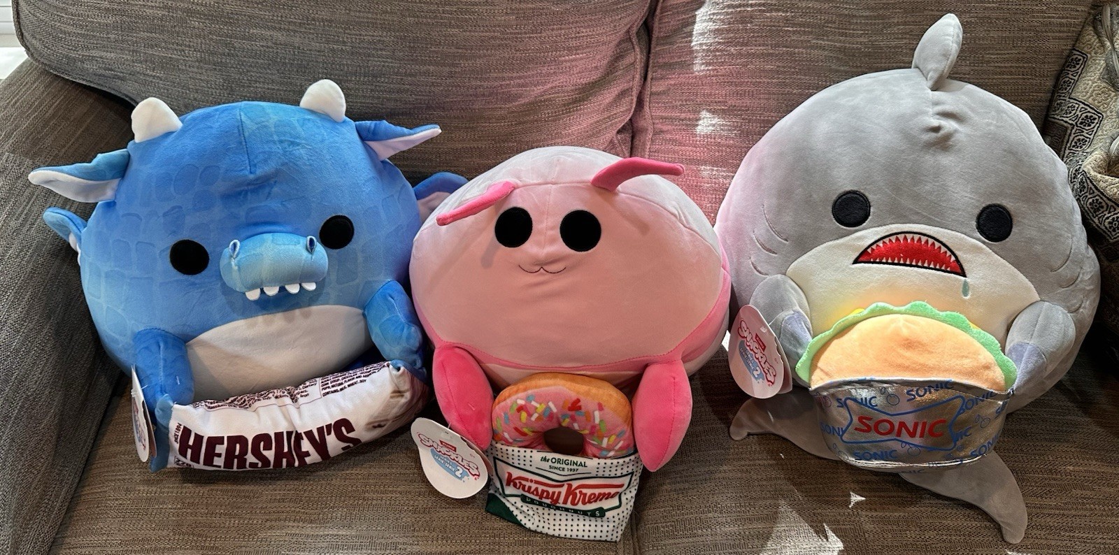 14” ZURU Snackles Series 2 Squishmallows Krispy Kreme, Sonic, Hershey NWT LOT