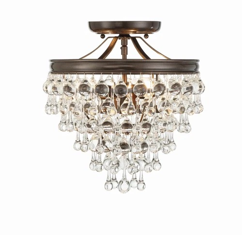 Crystorama Lighting Group 130_CEILING Calypso 3 Light 13"W - Bronze - Picture 10 of 12
