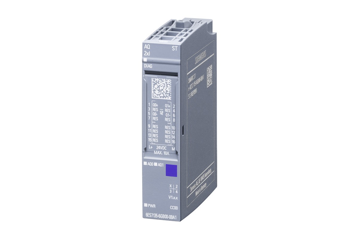 Siemens 6ES7135-6GB00-0BA1  New SIMATIC ET 200SP, Analog output module, AQ 2xI