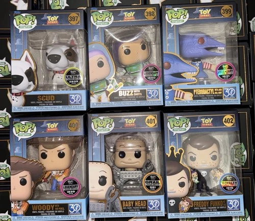 Funko Pop Digital Toy Story Set Baby Head Woody Buzz Pterodactyl Scud Freddy Sid