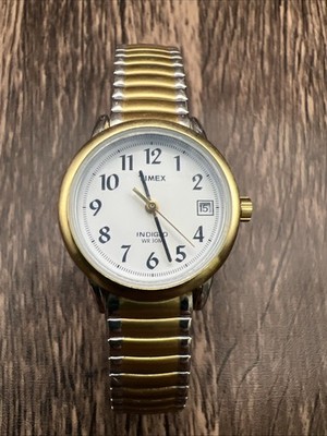 Vintage Timex WR 30M Two Tone Quartz Analog Women's Watch Sz. 7.25 