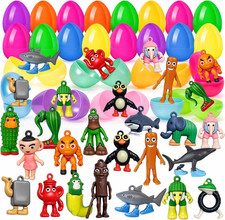 24 Pcs Prefilled Easter Eggs for Kids with 24 Italian Brainrot Figures, Colorful
