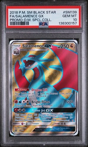 2018 Pokemon Sm Black Star Promo #SM139 Salamence Gx PSA 10  Low Population!