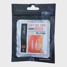 ibd Soft Gel Tips Refill Short Almond #6 (50ct) (3 Pack)
