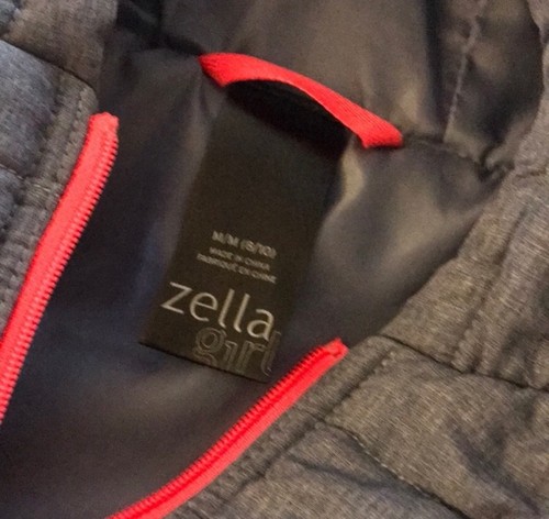 Zella Girl size Medium 8/10 puffer CHAMBRAY vest hooded Youth M - Picture 7 of 7