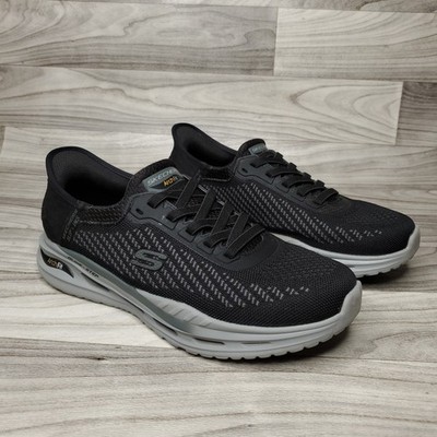 Mens Skechers Arch Fit Slip On Trainers Size Us 9 Glide-Step Black/Grey