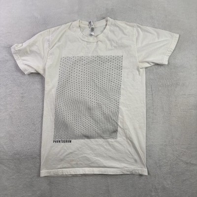 American Apparel Phantogram White SS Graphic Shirt Distressed Men's S