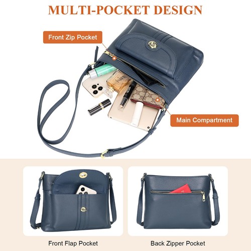 Genuine Leather Crossbody Bags for Women Trendy Purses and Ladies Shoulder Ha... - Picture 4 of 7