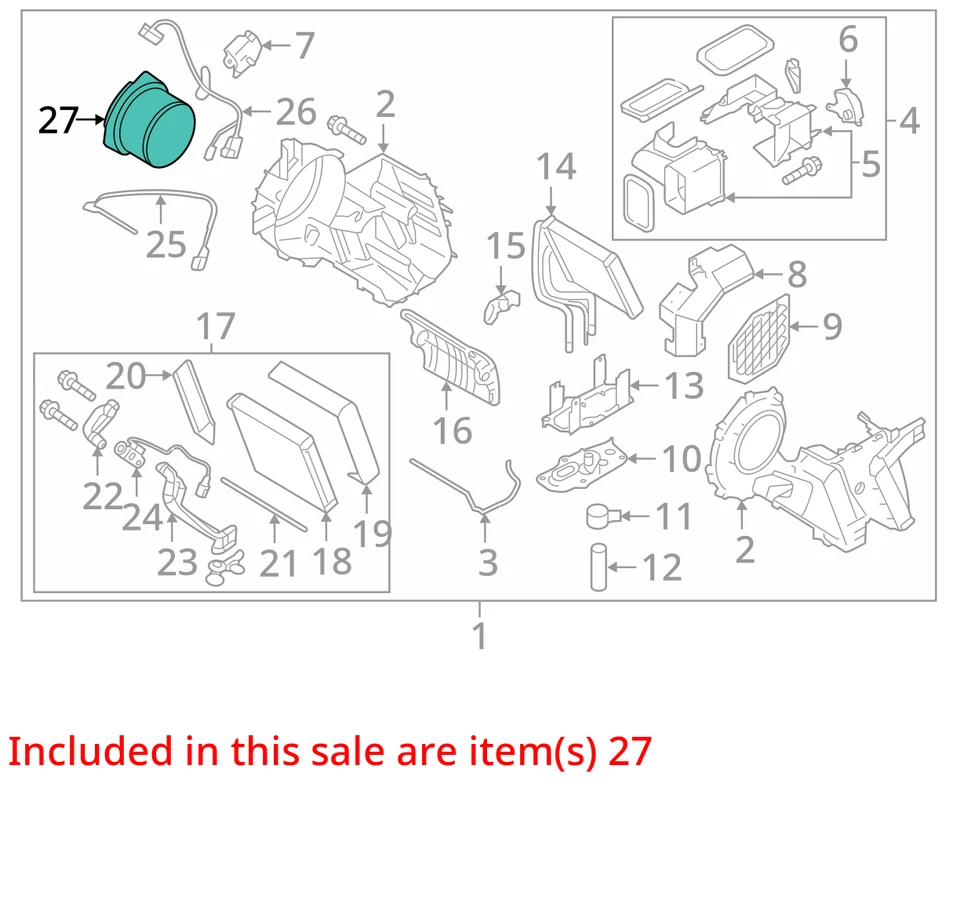 2019 Infiniti QX80 Heater AC Blower Motor OEM 120K Miles - LKQ434148738 - Image 4 of 4