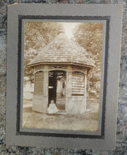 Antique Photo Cabinet Card Baby Toddler in Gazebo 1904