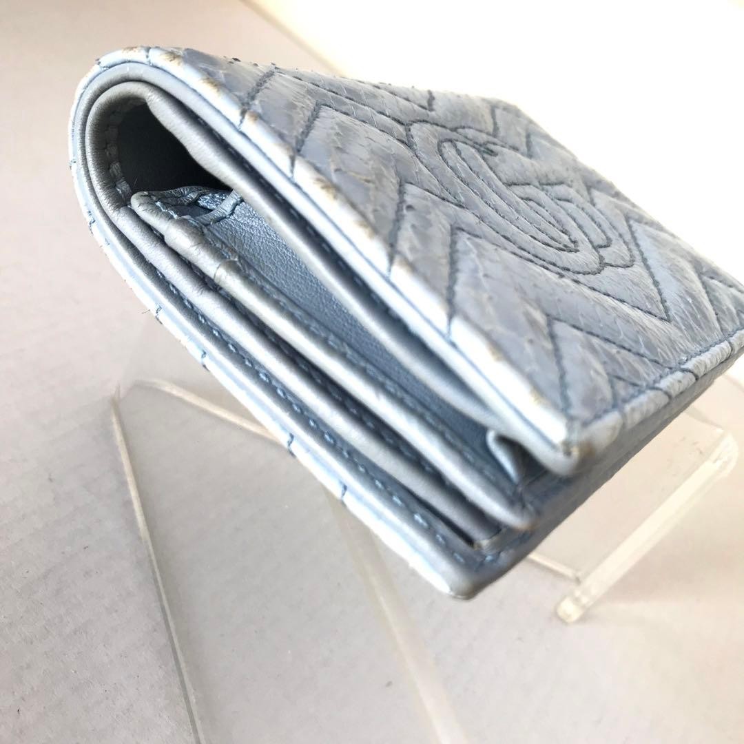 Good Condition Gucci Python GG Marmont Compact Bi… - image 10