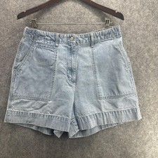 Bill Blass Jeans Shorts Womens 12 Light Wash Blue Denim Patch Pockets Casual