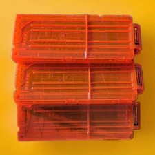 LOT OF 3 Nerf N Strike Elite 12 Round Magazine Ammo Cartridge Clip Orange/Clear