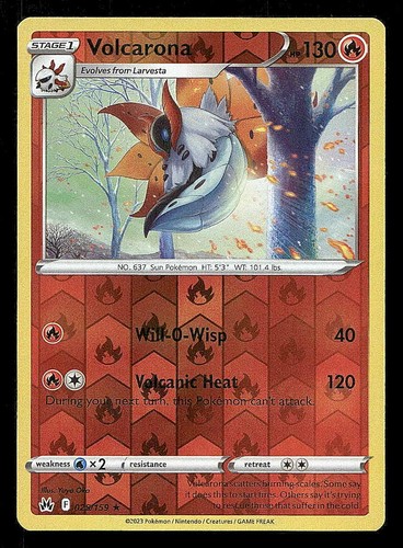Volcarona Reverse Holofoil SWSH: Crown Zenith 025/159 LP Pokemon