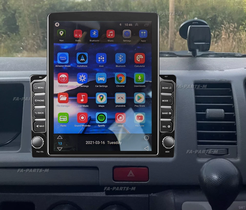 9.7英寸汽车收音机立体声适用于丰田Hiace 2006-2019安卓13 Carplay GPS播放器 — 第 3/4 张图片