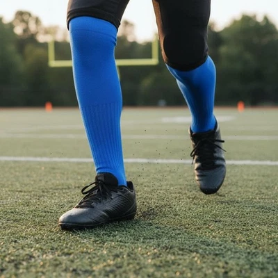 Chaussettes de Football Américain Respirant Chaussettes Hautes Froncées - Photo 1/4
