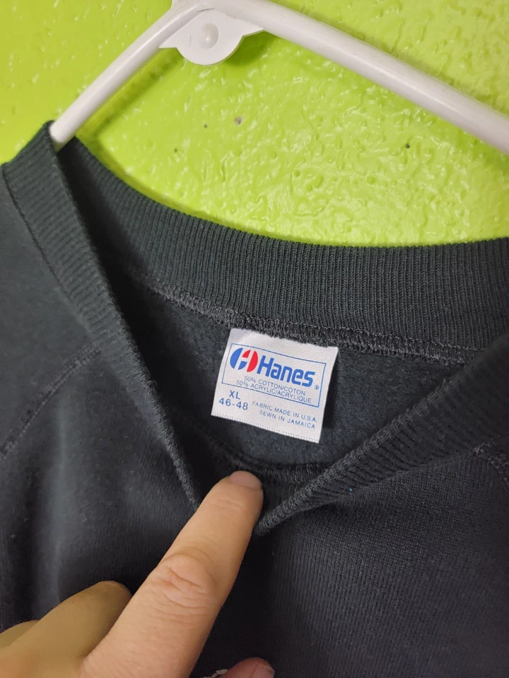 Sudadera Vintage Cuello Redondo Oregon Estampado Puff Pullover Hanes 50/50 Seashell Foto 3 de 4