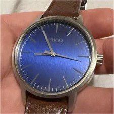 HUGO BOSS #STAND Orologio Uomo al Quarzo Analogico quadrante blu pelle marrone