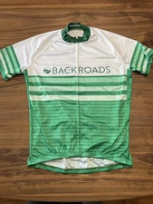 Louis Garneau Men's Short Sleeve Cycling Jersey Large Backroads Green White