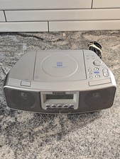 Vintage Panasonic RC-CD500 CD Clock Radio Alarm AM/FM Silver TESTED WORKING
