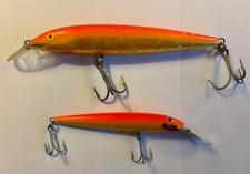 2 Vintage RAPALA Magnum Floating Lures Gold F...