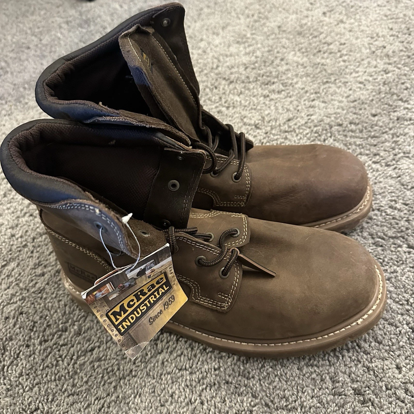 Men's Steel Toe Safety Boots Leather Ankle Industrial Boots Work Boots McRae M12