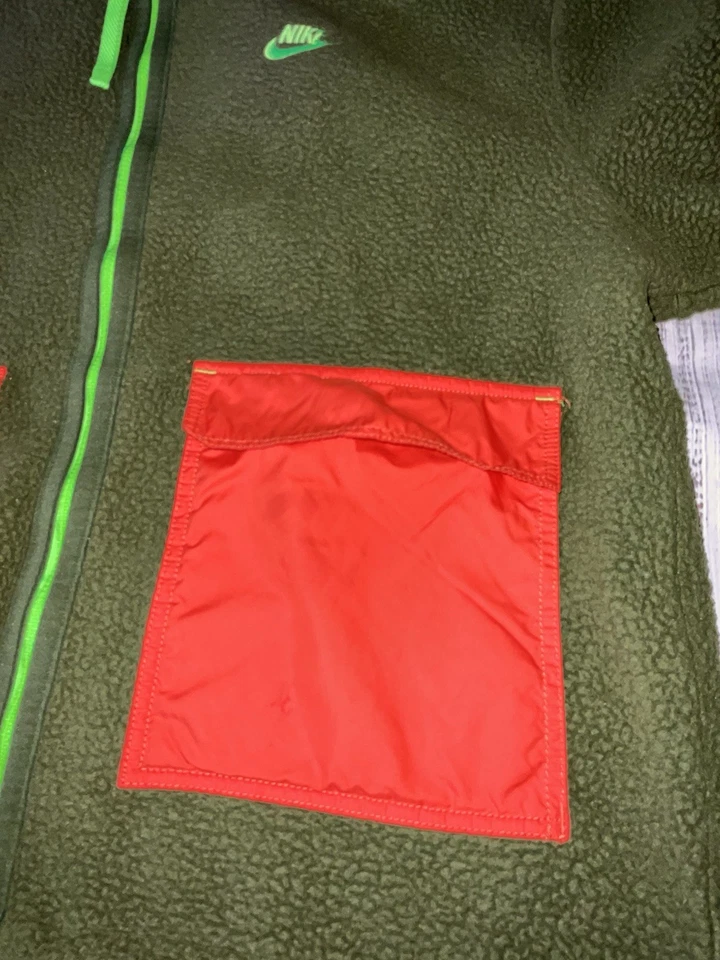 Nike куртка мужской размер средний зеленый/оранжевый (149) карманы полный молнии - Изображение 4 из 4