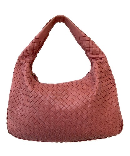 BOTTEGA VENETA Intrecciato Hobo Bag Pink Leather Handbag 115653 Authentic Japan
