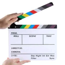 Acrylic Clapboard Dry Erase Director Film Movie Clapper Board Slate 9.6 * 11.7"