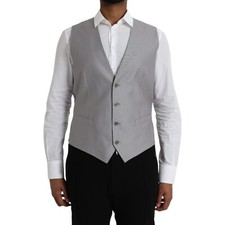 DOLCE & GABBANA Vest Light Gray Wool Formal Dress Waistcoat IT52/US42/XL800usd