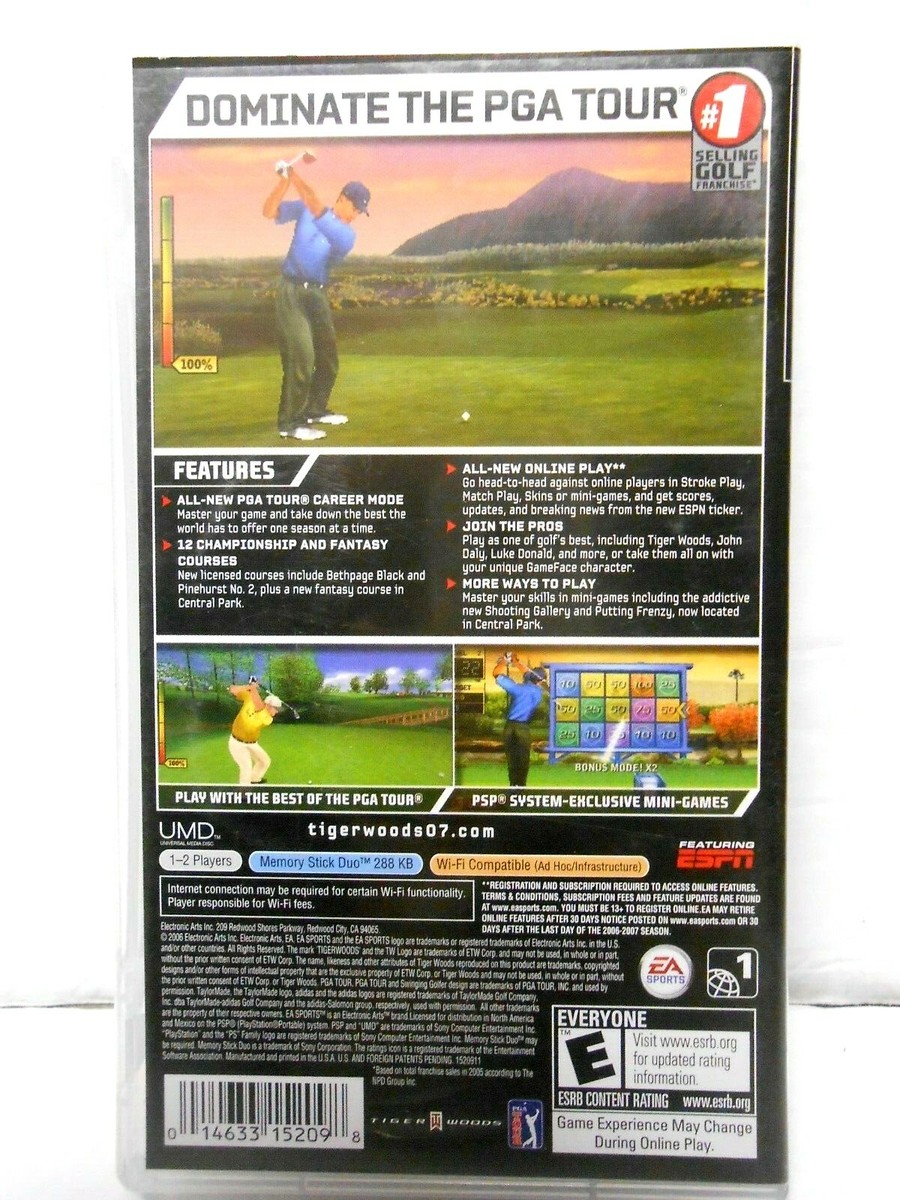 PGA 07 Golf Tournament Video Game PSP Playstation Portable