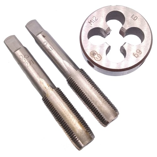 HSS M12 x 1 mm Kegel & Stecker Gewindebohrer & M12 x 1 mm Schneideisen metrisches Gewinde Rechts - Bild 1 von 5