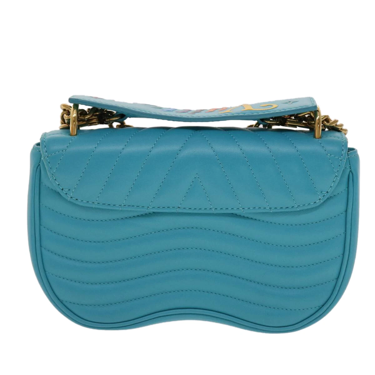 LOUIS VUITTON New Wave Chain Bag PM Bag Turquoise Blue M51936 LV 