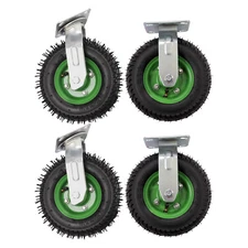 4pcs Pneumatic Air Tire Wheels 2 Rigid 2 Swivel HD Farm Cart Caster Wheel Set 8"