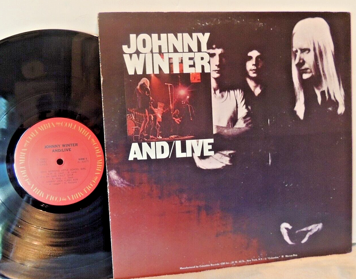 JOHNNY WINTER AND/LIVE LP(2) 1975 CG 33651 -VG -Texas Blues + RICK