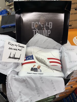 Donald Trump Fight High-Top Shoe Size 12 - SHIPS NOW   (5000 TOTAL)
