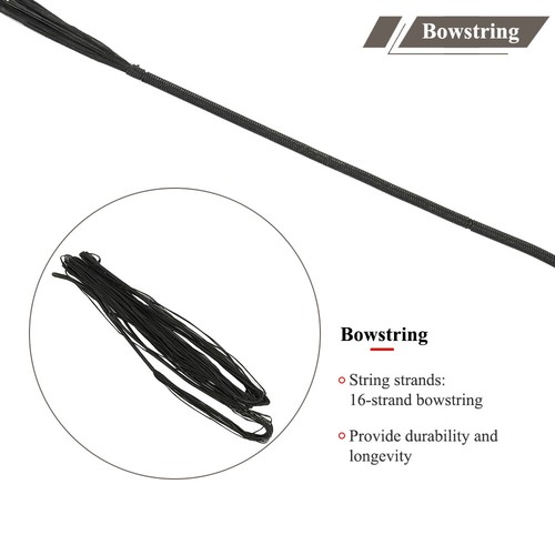 TOPARCHERY 64" Bogenschießen Langbogen Recurve Bogen aus Holz 25-50lbs Jagdbogen - Bild 11 von 23