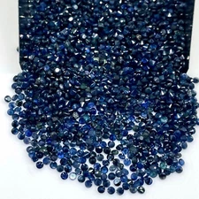 100 Pcs Natural Blue Sapphire 1.5mm Round Cut Calibrated Loose Gemstones Lot