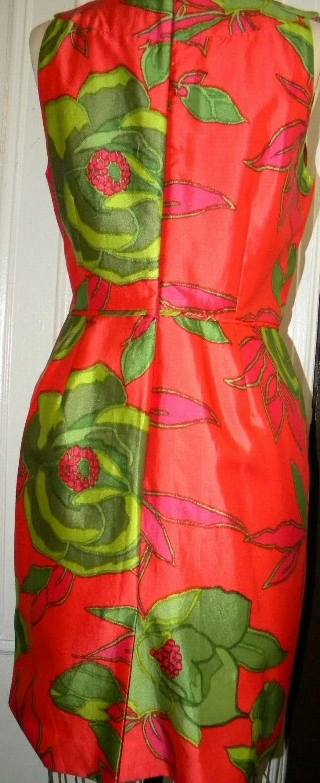 BELLISSIMO abito Kate Spade in seta con scollo di perline stampa floreale taglia 10