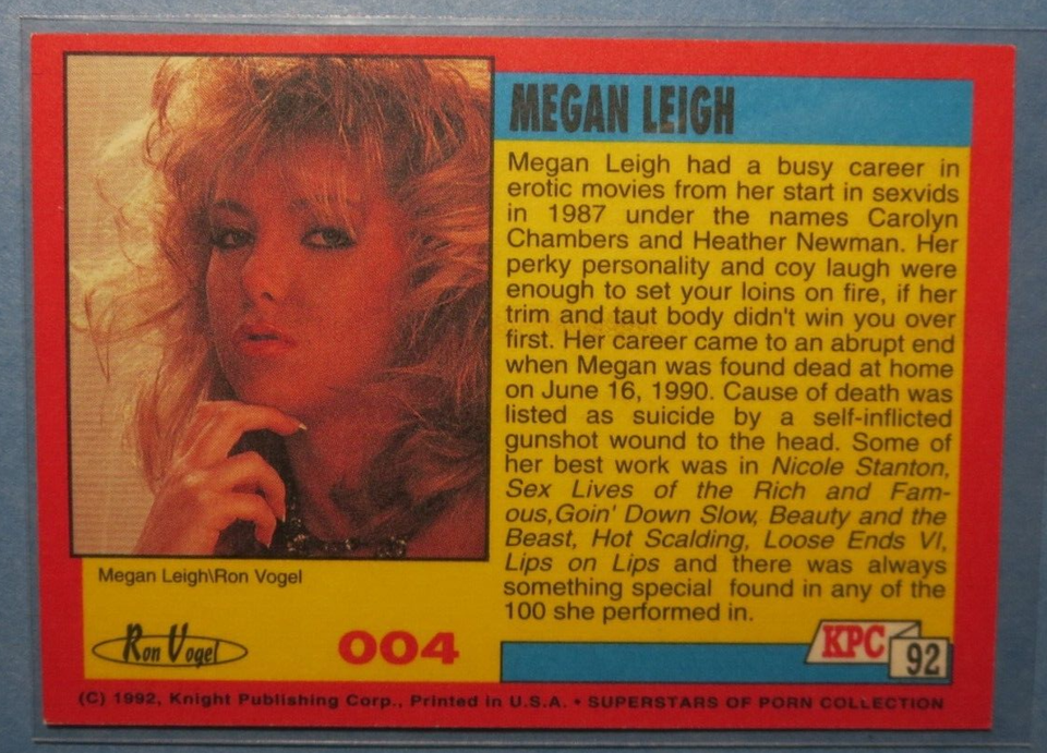 1992 KPC Superstar of Porn Megan Leigh Card #004 | eBay