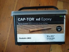 DeckFast CAP-TOR xd composite deck screws, 2-3/4" tan, epoxy coated, box 350