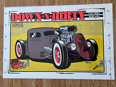 Down-N-Dirty Race Car Model Car Mike Martin Original Proof Sheet Poster Uncut