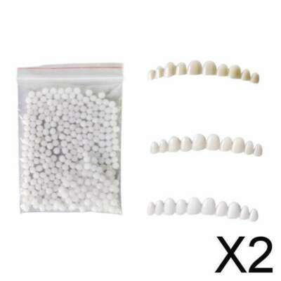 2x 3 Stück Zahnprothese Zähne Veneers mit Thermo Fitting Perlen Temporäre Gefälschte Zähne