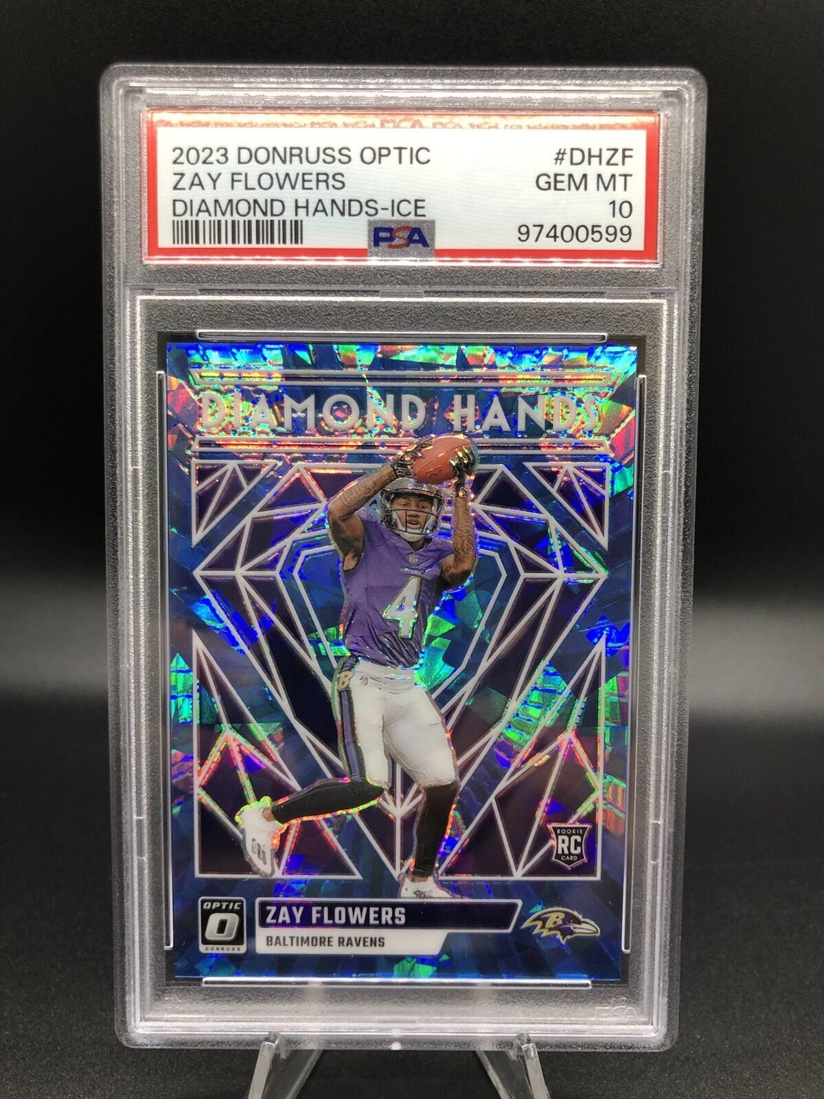 Zay Flowers Panini Donruss Optic Diamond Hands #DHZF Ice