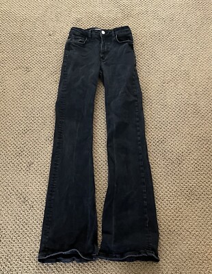 Zara High Waisted Flare Jeans Black Womens Size 2 Pants | eBay