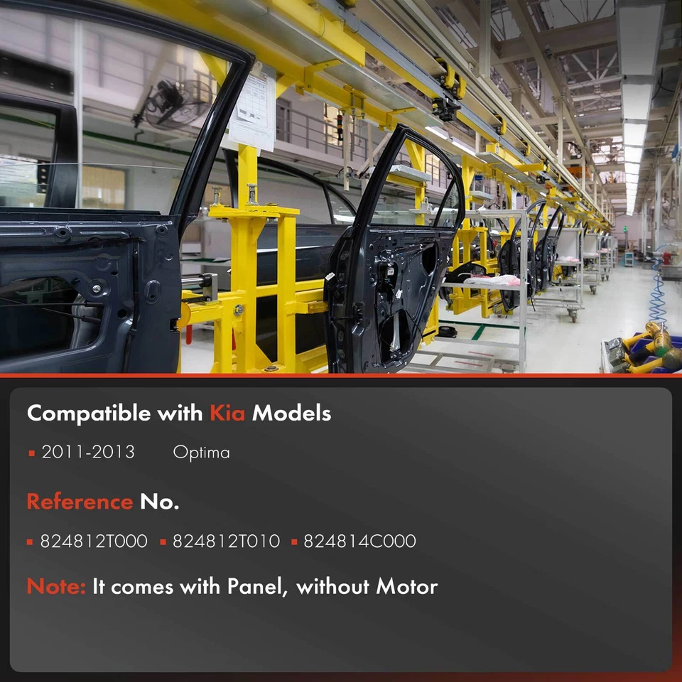 Regulador de ventana de pasajero delantero con panel para Kia Optima 2011-2013 824814C000 Foto 2 de 4