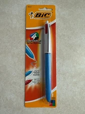 Vintage BIC 4 Color Ball Pen Blue Body Medium Point 90031 France Red Green Black